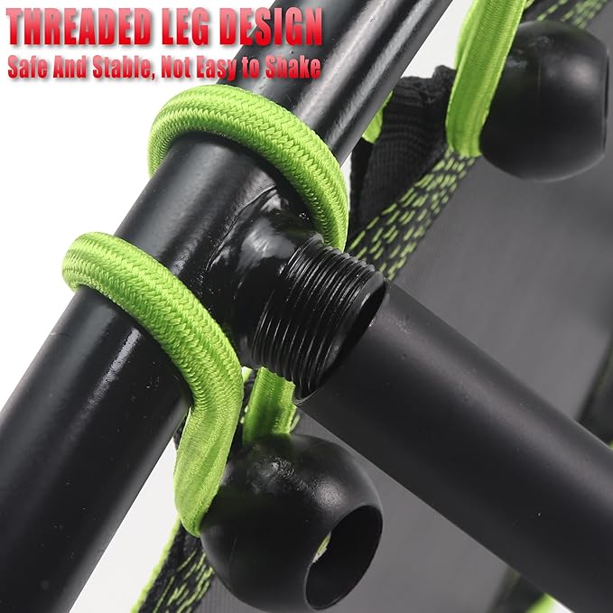 Newan 40" Silent Mini Trampoline with Adjustable Handle Bar Fitness Trampoline Bungee Rebounder Jumping Cardio Trainer Workout for Adults - Max Limit 330 lbs