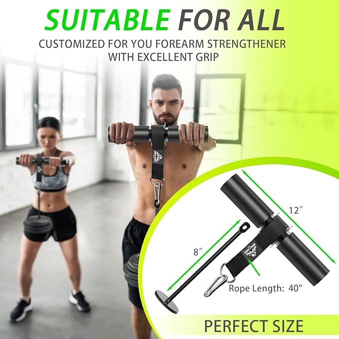 Forearm Strengthener Roller with Loading Pin and Thick Foam Grip โ Multi-Functional Wrist Roller & Arm Blaster for Forearm, Wrist, and Grip Strength Training