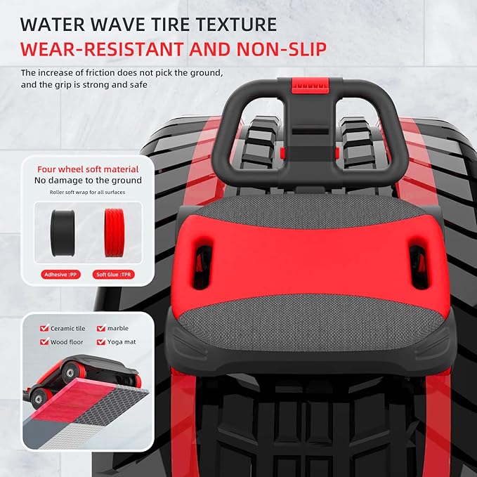 FIAMERMOR 2025 AB Roller Wheel - 4 wheel elbow support abdominal wheel automatic rebound abdominal fat burning weight loss core training equipment home/gym