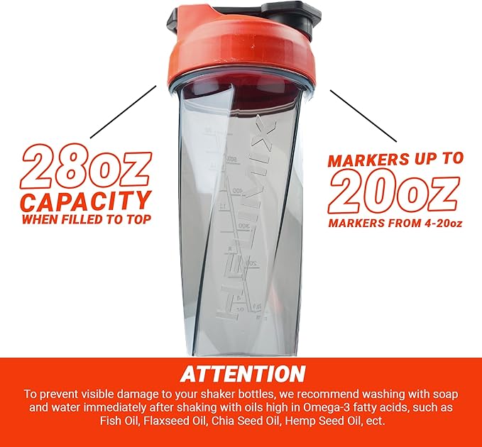HELIMIX 2.0 Vortex Blender Shaker Bottle, 29 Fluid Ounces, Plastic, No Shaking Accessories Needed, Odor Resistant, Leak Proof, Durable, Easy to Clean, Sturdy Loop for Transport