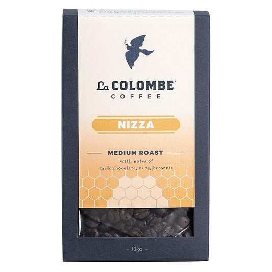 La Colombe Nizza Medium Roast Whole Bean Coffee - Notes of Milk Chocolate, Nuts & Brownie with Honey-Sweet Roasted Nuttiness, 12 Ounce (Pack of 1)