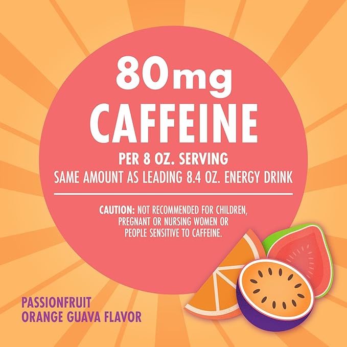 V8 +Energy Passionfruit Orange Guava Juice Energy Drink, 8 fl oz Can (24 Pack)