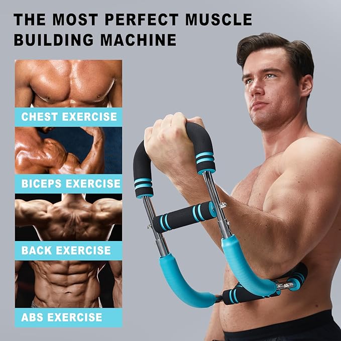 HOTWAVE Twister Arm Trainer with 4 Spring, Chest Workout Equipment Exerciser for Men, Adjustable Arm and Chest Twister Trainer for Women - Portable Home Fitness Equipment for Upper Body Muscle