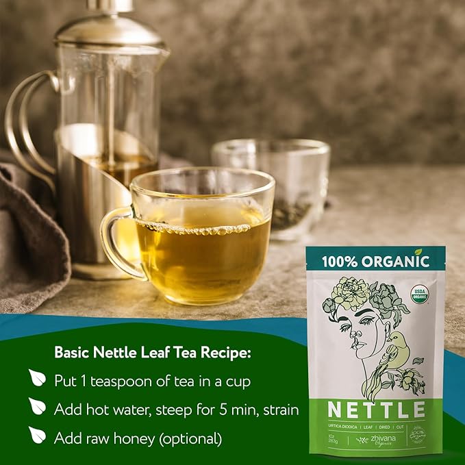 Organic Nettle Leaf Tea (3.5oz) - Stinging Nettle Tea Organic - Urtica Dioica Herb - Te de Ortiga – Natural Cleansing, Allergy, Fluid Balance