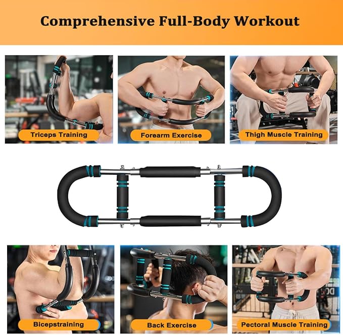 Twister Arm Trainer - Adjustable Forearm Strengthener, Arm Exercise Equipment, Chest Workout Equipment, Portable Spring Resistance for Home Workout Equipment (Red)