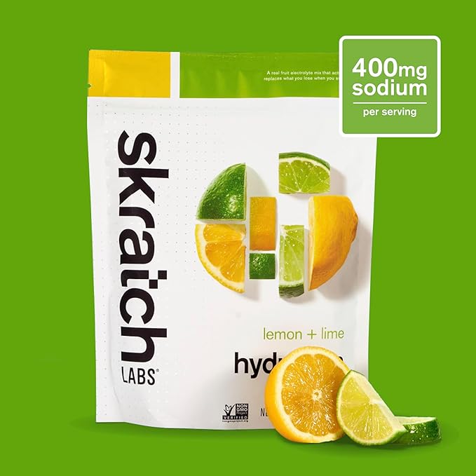 Skratch Labs Hydration Powder | Sport Drink Mix | Electrolytes Powder for Exercise, Endurance, and Performance | Lemon + Lime | 20 Servings | Non-GMO, Vegan, Kosher