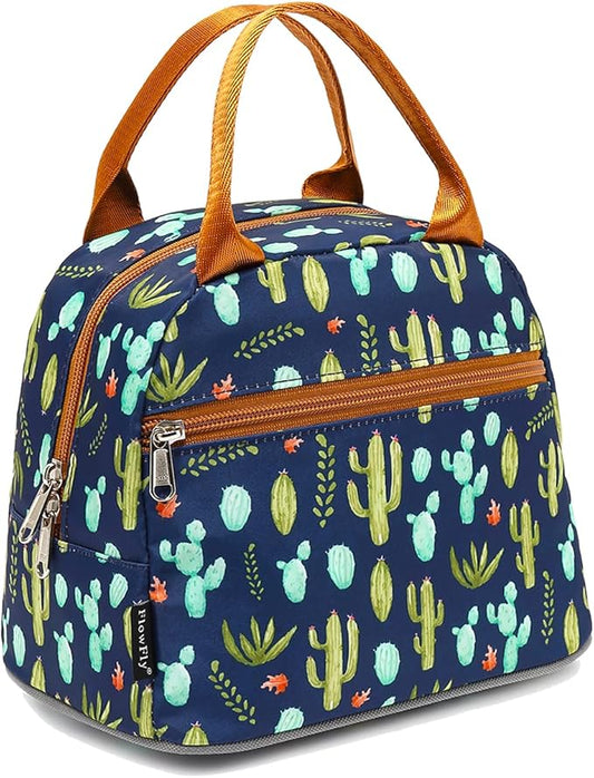 FlowFly Insulated Lunch Cooler Bag - Tote Bag Organizer for Women/Men, Cactus