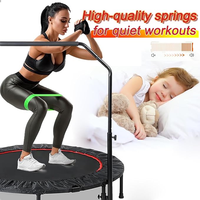Trampoline, Portable Fitnes Foldable Trampoline in-Home Mini Rebounder, Exercise Trampoline for Kid/Adults, 40" Max Load 330lbs