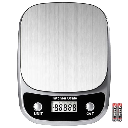 Food Kitchen Scale Digital Weight Grams and Oz,Professional Digital Kitchen Food Scales 10kg/1g for Weight Loss Dieting Baking Cooking,Stainless Steel Weighing Platform,LCD Display