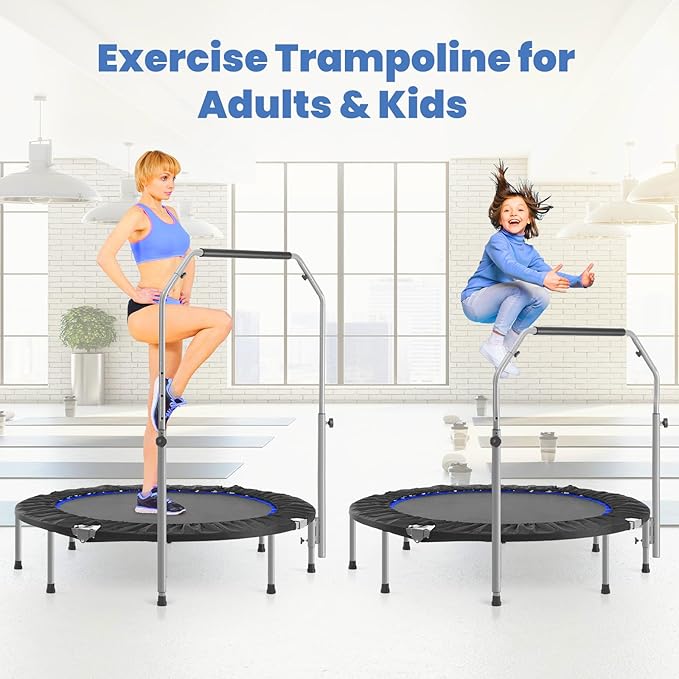 Trampoline, Portable Fitnes Foldable Trampoline in-Home Mini Rebounder, Exercise Trampoline for Kid/Adults, 40" Max Load 330lbs