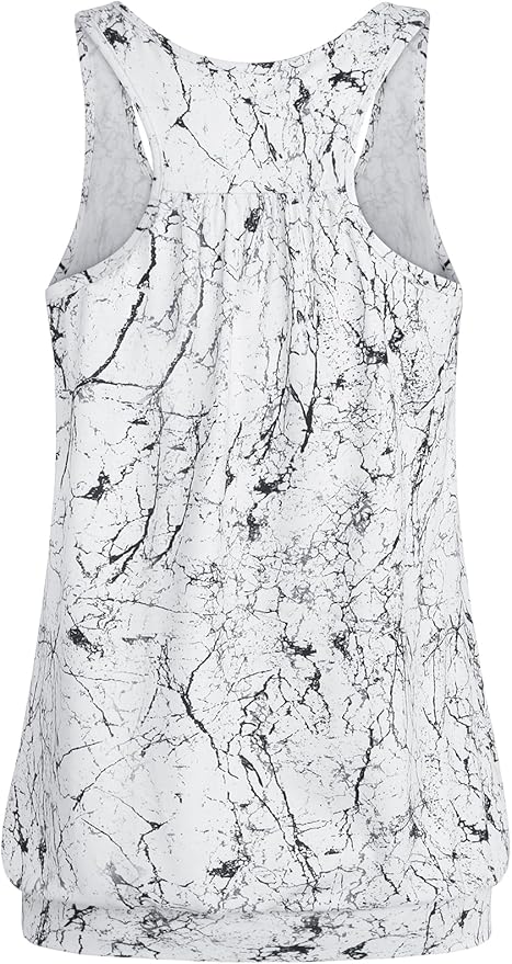 Miusey Womens Sleeveless Round Neck Loose Fit Racerback Yoga Tank Top