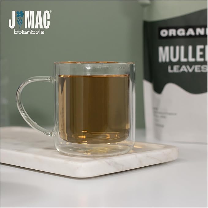 J Mac Botanicals Organic Mullein Leaves (16 oz) Certified USDA Organic. Loose Leaf Mullein Herbal Tea