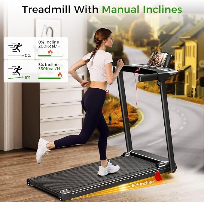 Portable Treadmill with Incline, 3.0HP Walking Pad with Handle Bar, 3-in-1 Foldable Treadmill for Home Office Small Space with Quiet Brushless, 300 LBS Capacity