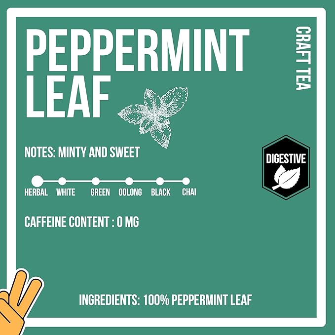Revival Tea Company Peppermint Tea - Herbal Tea made from 100% Peppermint Leaf - Caffeine Free - 24 Tea Bags