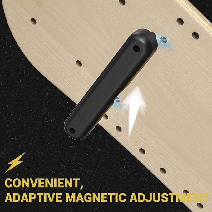 Sportneer Balance Board 7 Modes Wobble Board with Adjustable Stoppers Exercise Balancing Stability Trainer for Improve Balance, Surf Trainer & Physical Therapy - Roller and 2.8'' Ball Included