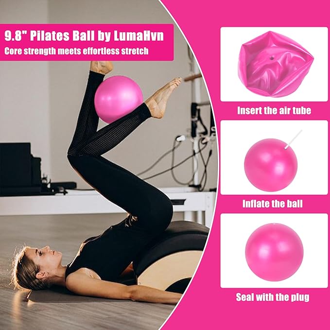 pilates essentials kit for home workouts, pink pilates equipment set with pilates Rings, yoga ball, instructions, workout bands resistance for women-better pilates ring and ball set for beginners