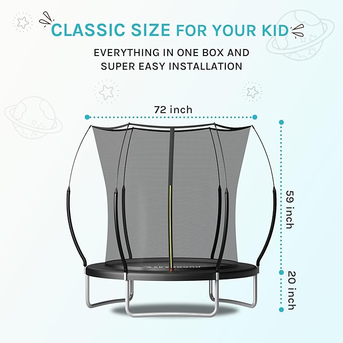 SkyBound 14 FT 12 FT 10FT 8FT 6FT Springless Trampoline for Kids and Adults - Recreational Trampolines with AntiRust Coating - Bungee Cords Outdoor Trampoline for Kids - No-Gap Design Zipper System