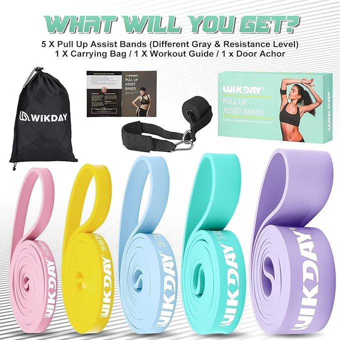 Resistance Bands for Working Out, Exercise Bands, Workout Bands, Pull Up Assistance Bands for Body Stretching Training Physical Therapy Muscle Training for Men & Women