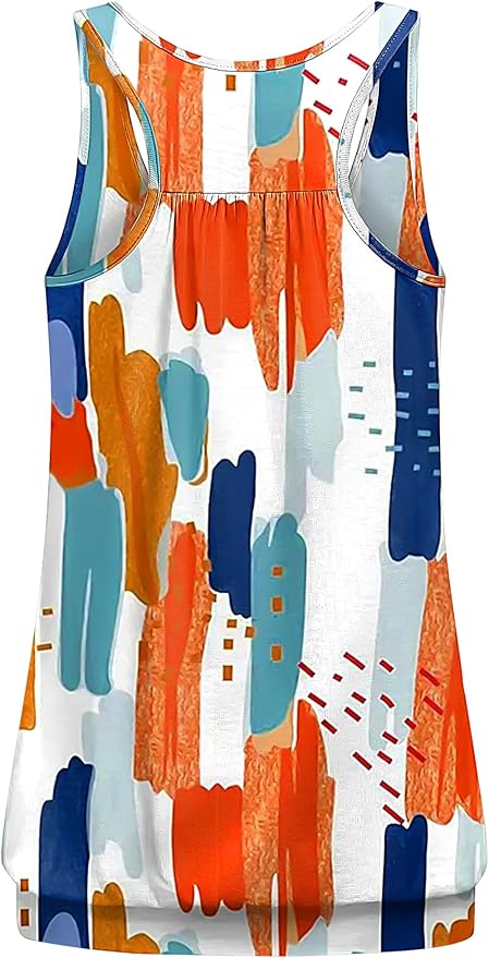 Miusey Womens Sleeveless Round Neck Loose Fit Racerback Yoga Tank Top