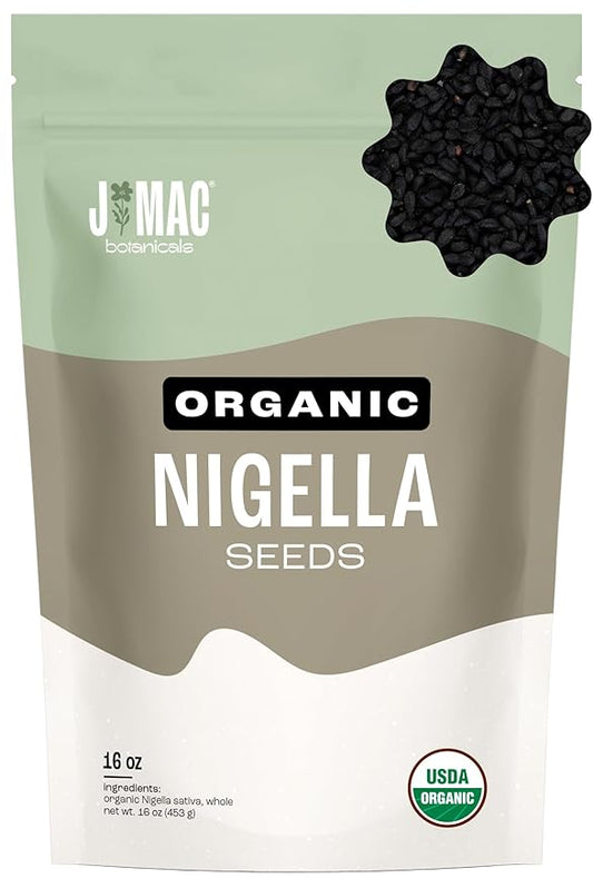 J Mac Botanicals, Organic Nigella Seeds (1 Pound), USDA Certified, black cumin seed, Nigella Sativa, Kalonji Seeds