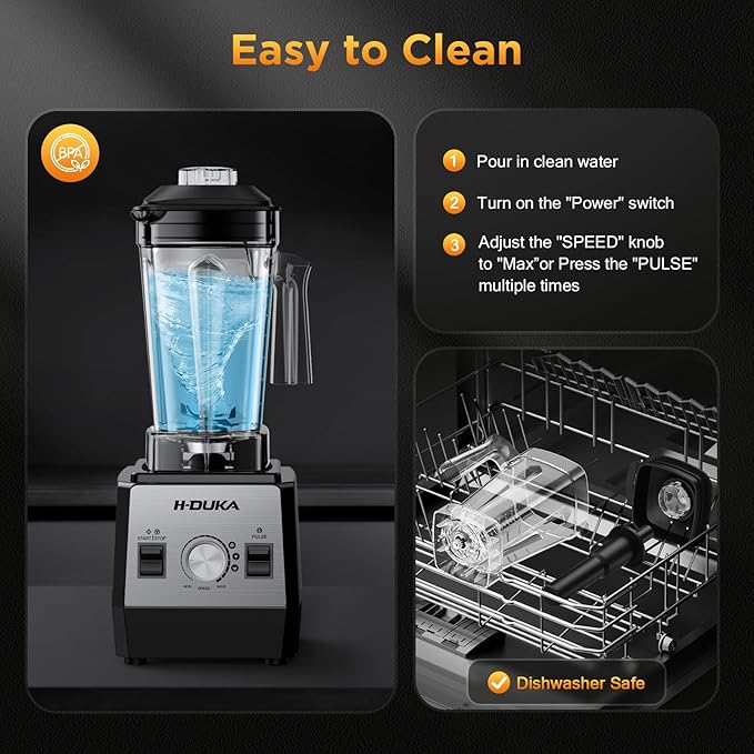 Smoothie Blender for Smoothies 1400 Watt High Speed Compact Blender 60oz Capacity BPA Free Countertop Blenders for Kitchen for Ice Crushing Frozen Drinks Puree Protein Shakes