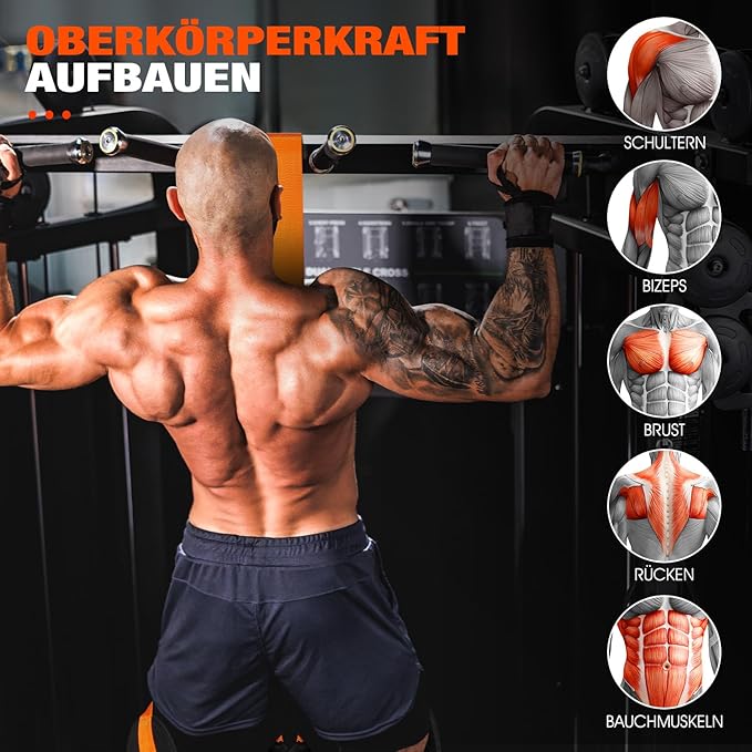 HPYGN Pull Up Assistance Bands, Heavy Duty Resistance Band for Pull Up Bar, Adjustable Weight/Size with Fabric Feet/Knee Rest, Bands for Pull Up Assist for Strength Training, Pull Up Assist Band