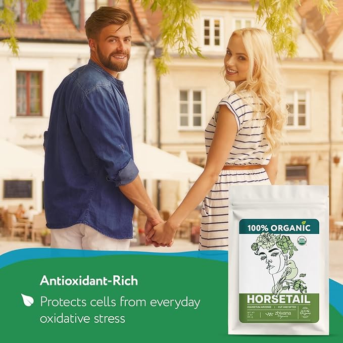 Organic Horsetail (4 oz.) (Equisetum arvense) ā Loose Dried Herb ā Edible Grade for Tea, Infusions & Herbal Blends