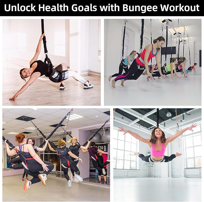 PRIOR FITNESS Premium Bungee Cord, Heavy Duty Bungee Fitness Cord,110-176Pounds Resistance Cord Elastic Rope Suspension Workout Fitness Bands for Exercise at Home Gym Include ONLY 1* Extra Bungee Cord