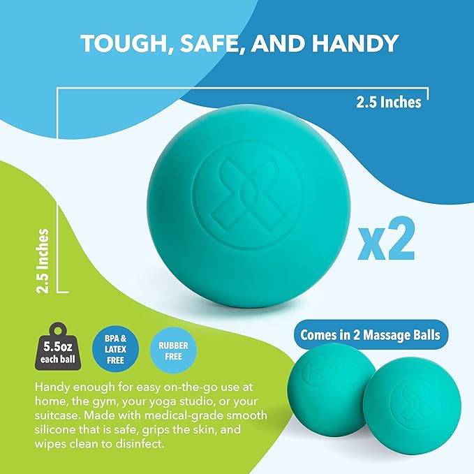RAD Recovery Rounds - Extra Soft Yoga Deep Tissue Massage Ball Set – Myofascial Release Balls for Feet, Back, Neck, Legs & Arms – Trigger Point & Mobility Therapy (2-Pack)
