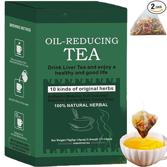 Oil-Reducing Tea - Oil Cleansing Tea for Liver & Kidney 15 Bags/Box, 10 Herbal with Excellent Formula, Chinese Winter Melon Lotus Leaf Teabag (1)