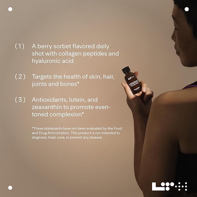 LTH Rewind Collagen Elixir - Trusted by Life Time Fitness Members - with Collagen Peptides, Hyaluronic Acid & Antioxidants - Supports Hair, Skin, Joint & Bone Health - Berry-Sorbet, 30 ml (15 Pack)