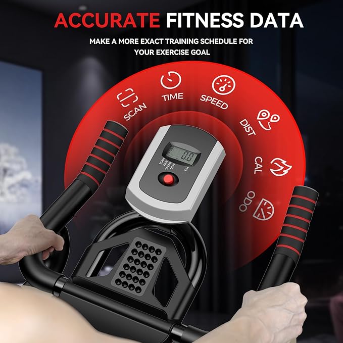 POOBOO Exercise Bike, Stationary Bike for Home Gym, Indoor Cycling Bike w/Comfortable Seat Cushion & Tablet Mount, Silent Belt Drive Indoor Bike for Cardio Workout