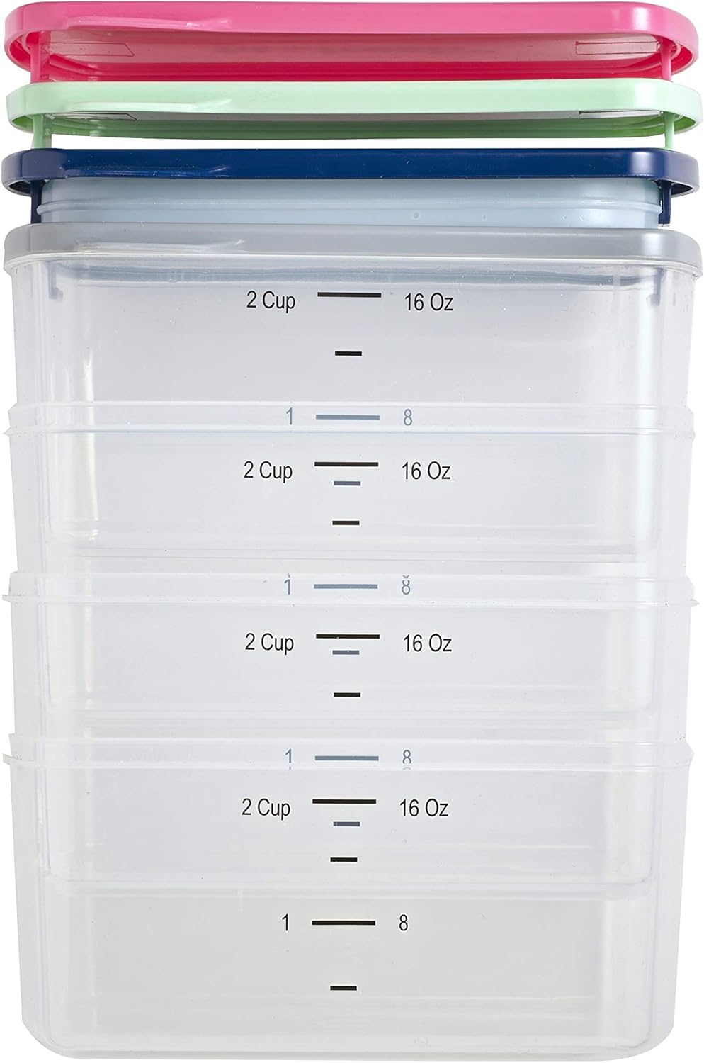 Fit & Fresh Small Plastic Containers With Lids 16 oz, Small Snack Containers With Lids For Adults and Kids, Reusable Leakproof Dressing and Condiment Containers With Two Attachable Ice Packs, 4PK, Light