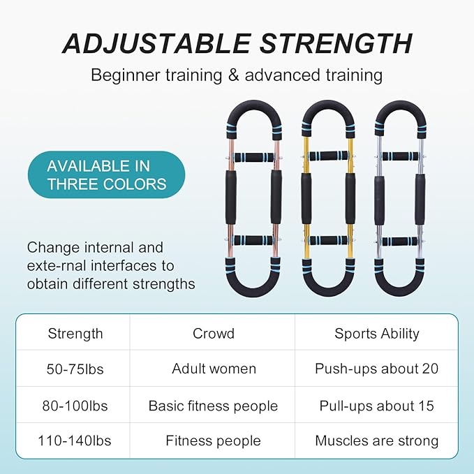 Twister Arm Trainer,40-130lb Adjustable Chest Workout Equipment,Muscle Builder & Strength Training for Arms,for Men & Women, Home Gym Strength Trainer