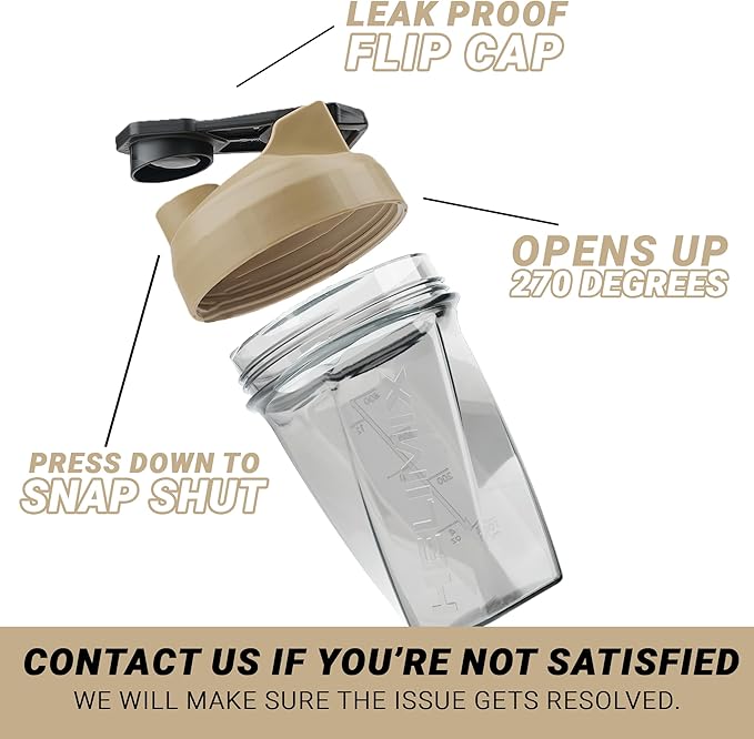 HELIMIX 1.5 Vortex Blender Shaker Bottle Holds Upto 20oz | No Blending Ball or Whisk | USA Made | Portable Pre Workout Whey Protein Drink Shaker Cup | Mixes Cocktails Smoothies Shakes | Top Rack Safe