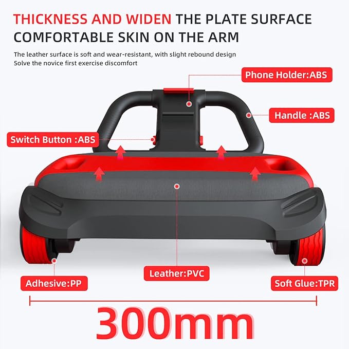 FIAMERMOR 2025 AB Roller Wheel - 4 wheel elbow support abdominal wheel automatic rebound abdominal fat burning weight loss core training equipment home/gym