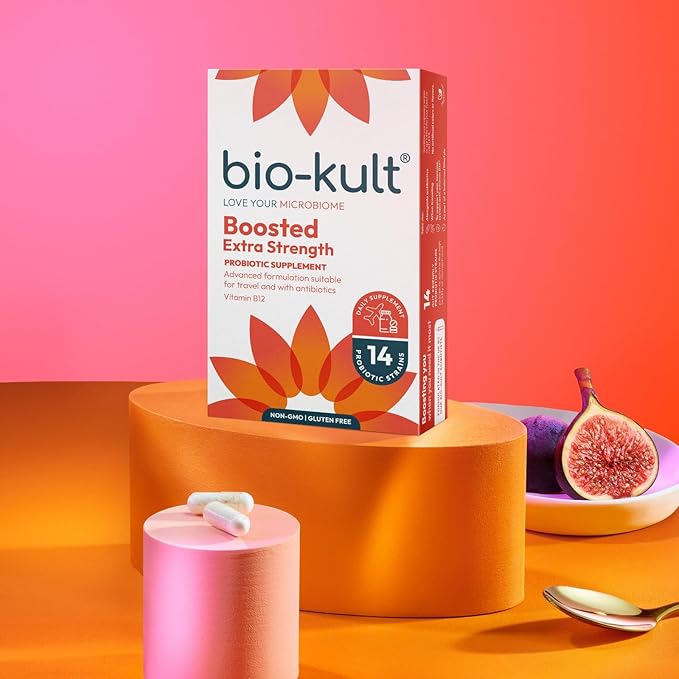Bio-Kult Boosted Extra Strength Probiotic Supplement for Gut Health, Immune System Support and Your Digestive Tract, with Vitamin B12 – 30 Capsules