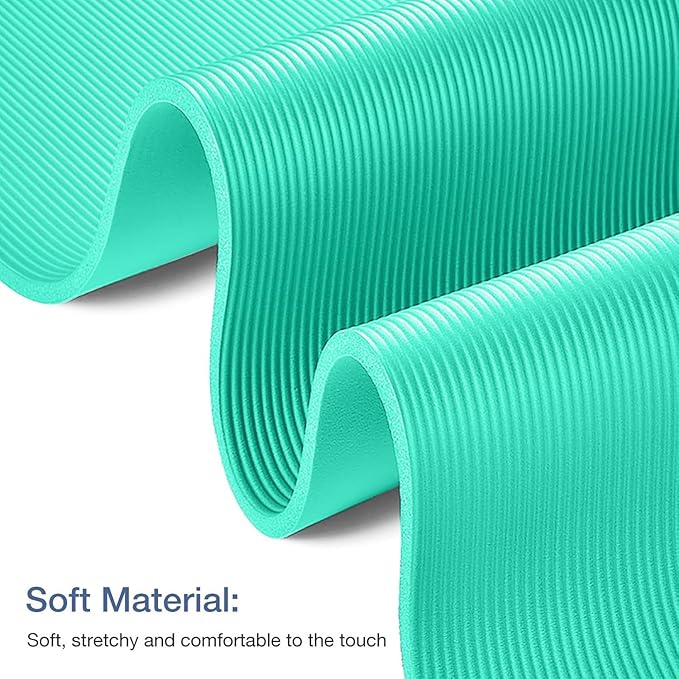 Thick Yoga Mat Non Slip, Large Size 72" L x 32" W x 0.6" TH, Premium Exercise & Fitness Mat with Carrying Strap and Bag, Workout Mats for Home