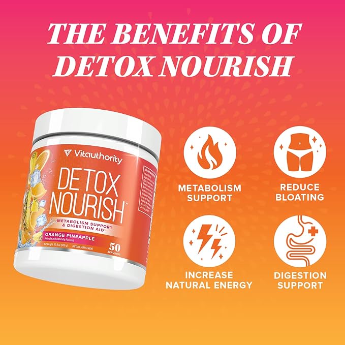 Nourishing Gut Cleanse and Detox Powder - Invigorating Gut Health Powder Detox Drink with Apple Cider Vinegar and Digestive Enzymes for Better Energy Digestion and Bloating Relief for Women and Men