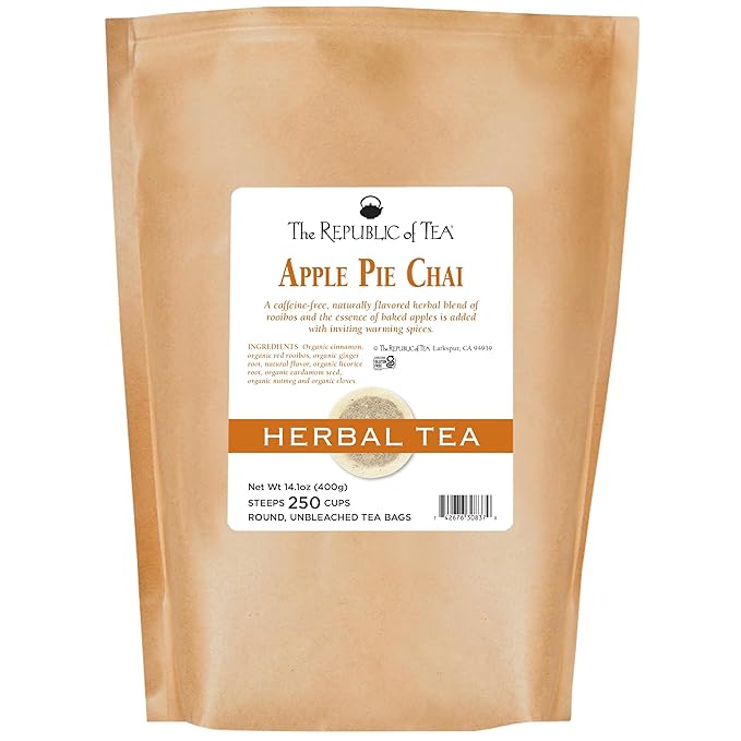 The Republic of Tea - Apple Pie Chai Herbal Tea, 250 Tea Bags
