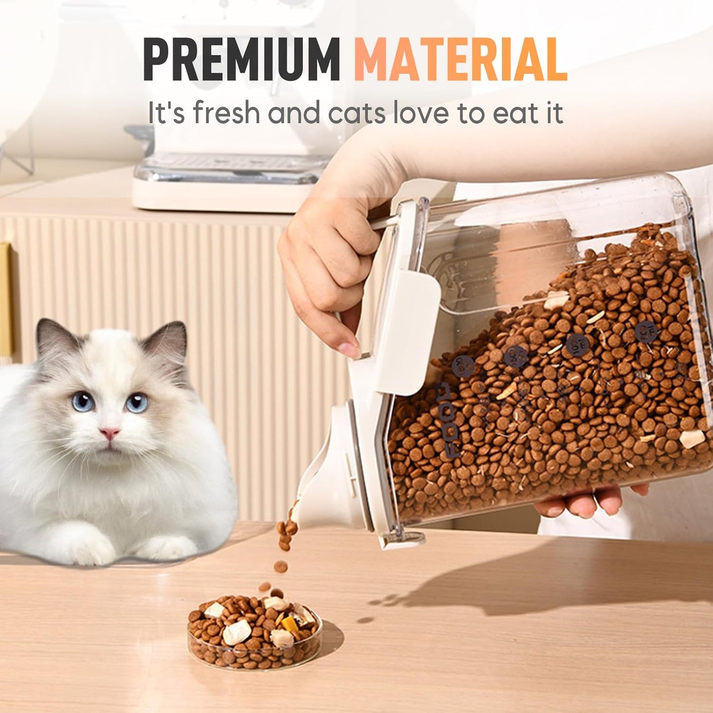 Clear Airtight Food Storage Containers, Transparent Cereal Dry Food Storage with Pouring Spout, for Flour, Sugar and Cereal (68oz Blue)