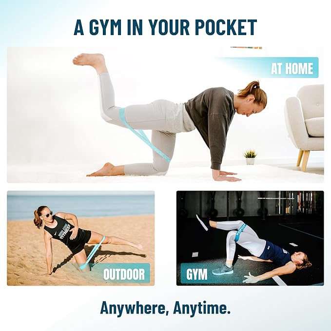 Fabric Mini Resistance Bands Sets for Trainers, Bootcamp, Gym for Men and Women in Fun Colors - Ebook, Videos and Workout Chart Included by Iron Core Fitness