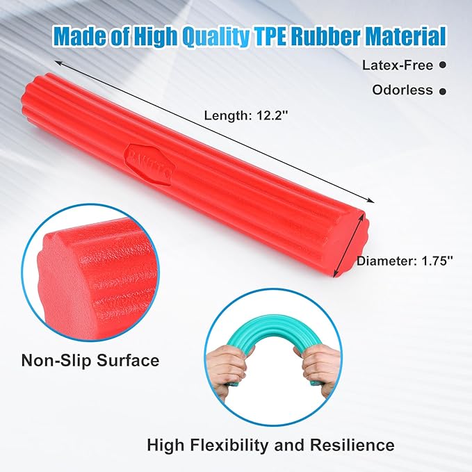 Flexible Resistance Bar for Physical Therapy, Resistance Exercise Twisting Bar for Tennis Elbow, Tendonitis Pain Relief & Grip Strength Improve