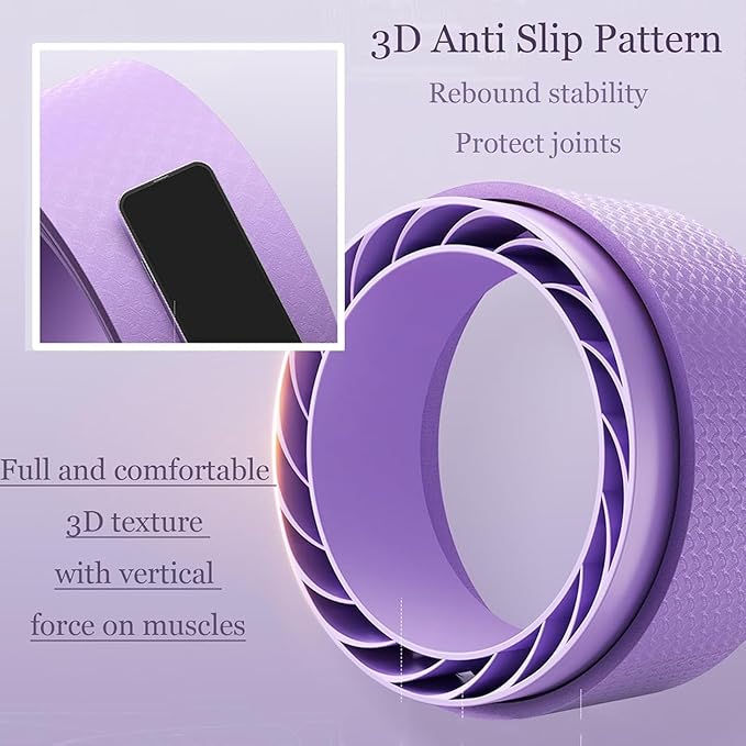 Curve magic wheel:Fit Prop Foam Padded Back Stretcher Wheel with Center Spine Cradle,Yoga Wheel for Improving Yoga Poses, Backbends Balance Stretching PainEssential high-value fitness tool