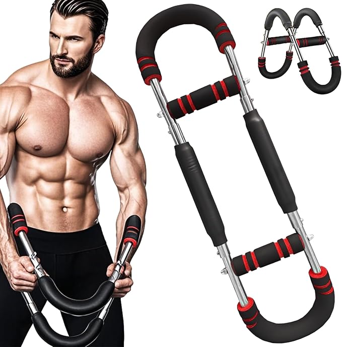 Twister Arm Trainer, 40-100lb Adjustable Chest Workout Equipment, Portable Power Twister Bar, 2025 New Adjustable Twister Arm Chest Exerciser,Detachable Design Fitness Anywhere