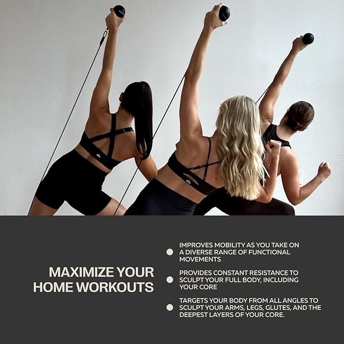 Pvolve P.3 Trainer- Home Gym Fitness Equipment Resistance Band with Ankle Strap and Weight System