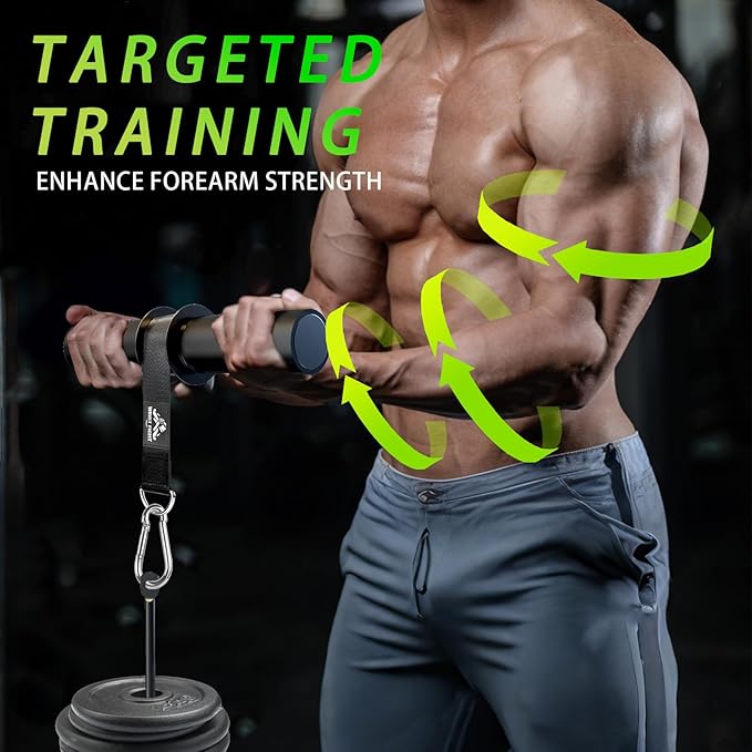 Forearm Strengthener Roller with Loading Pin and Thick Foam Grip โ Multi-Functional Wrist Roller & Arm Blaster for Forearm, Wrist, and Grip Strength Training