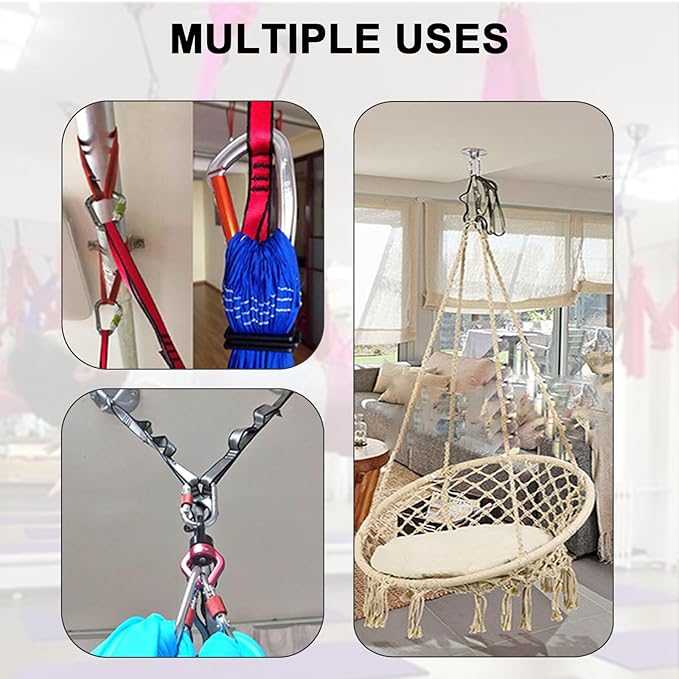 FOSER 2pcs Daisy Chains, Yoga Hammock Extension Strap, Adjustable Nylon Strap Fitness Pilates and Exercise Extend Strap