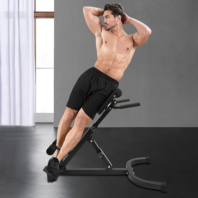 Hyper Back Extension Roman Chair, Multi-Functional Bench for Full All-in-One Body Workout, Adjustable Ab Sit up Bench Decline Bench Flat Bench for Home Exercise