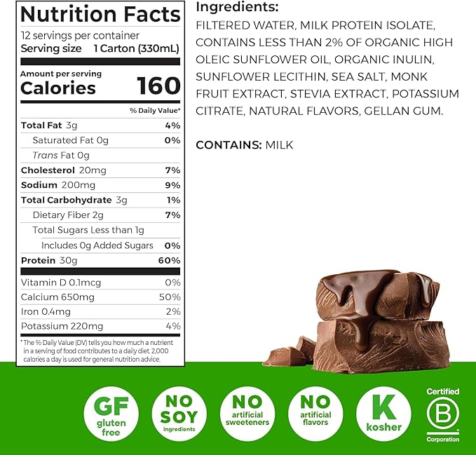 Orgain 30g High Protein Shake Bundle - Chocolate Fudge & Vanilla Bean, 11 Fl Oz (2 Pack of 12) - Dairy Isolate, 6g BCAAs, 1g Sugar, Keto Friendly, Gluten-Free